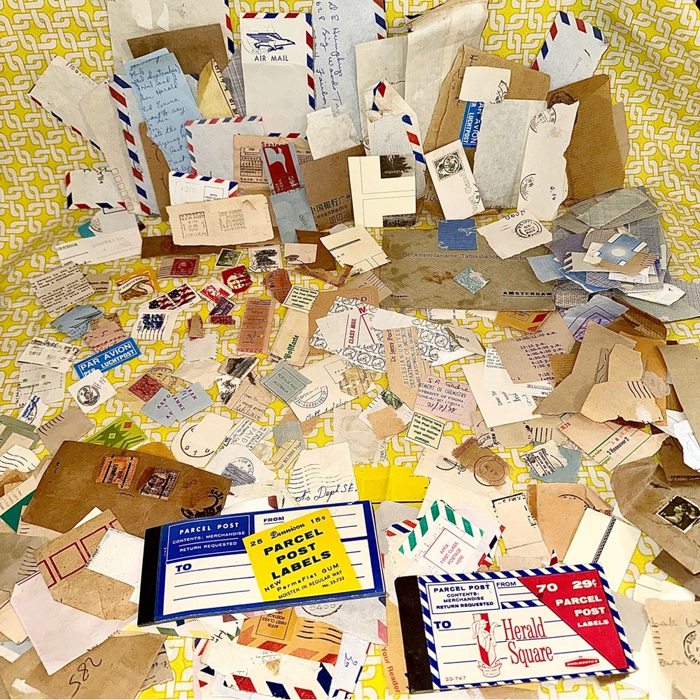 Postal Ephemera & Junk Journal Bundle - Real VNTG Air Mail, & Envelope Pieces